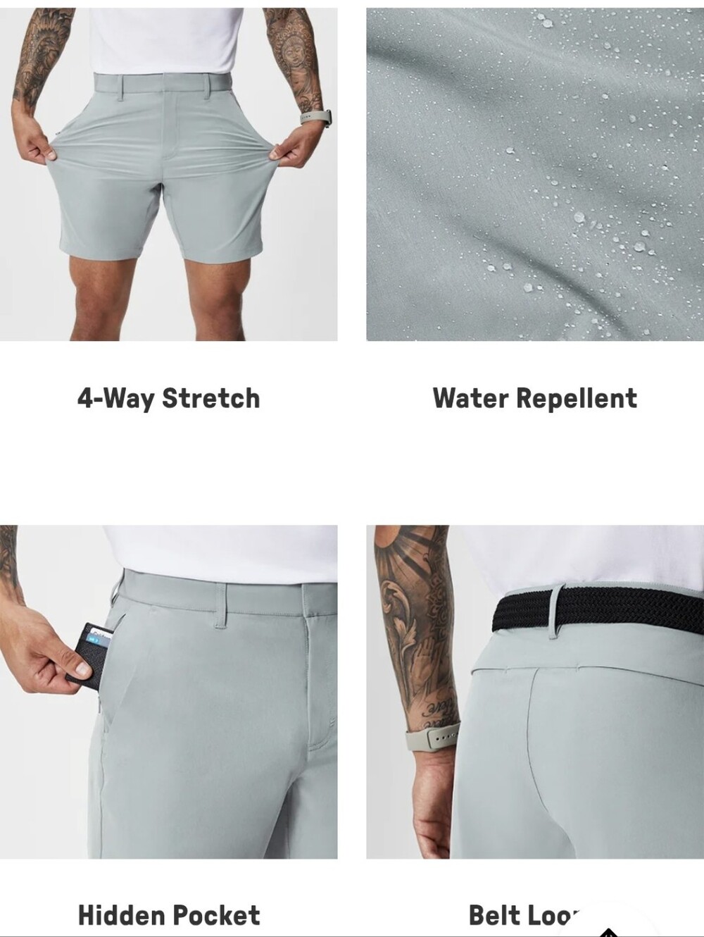Fabletics Men's Grey Athletic Golf Shorts - Picture 4 of 5